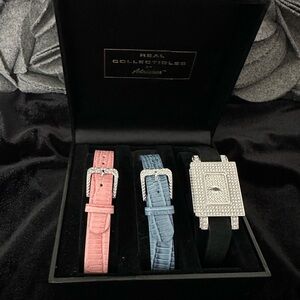 Adrienne Women's Watch Set - Pink, Blue, Black